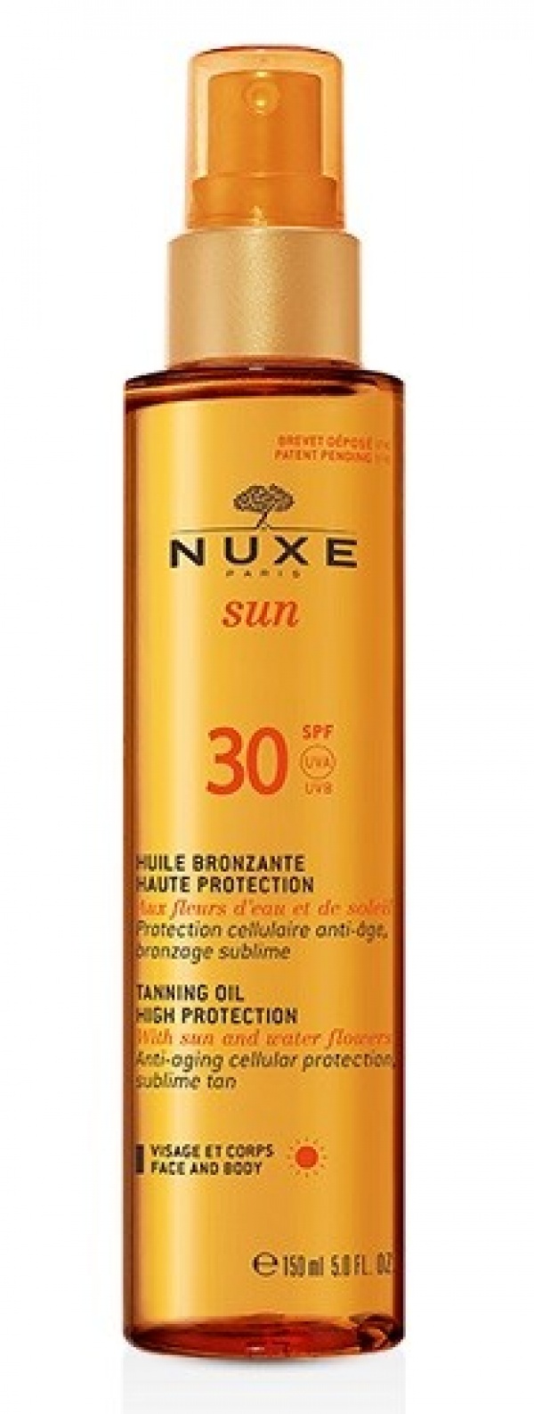 NUXE ACEITE BRONCEADOR ALTA PROTECCION SPF 30 150ML ROSTRO Y CUERPO